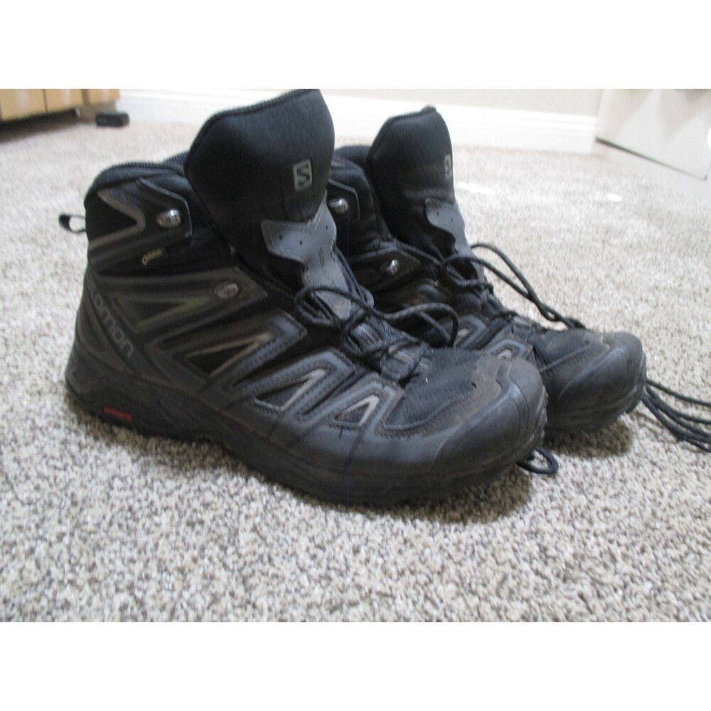 Salomon X Ultra 3 Mid GTX Hiking Boots Mens Size 10.5 Black Gray Gore-Tex 398674